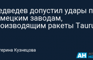 Медведев допустил удары по немецким заводам, производящим ракеты Taurus