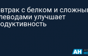 Завтрак с белком и сложными углеводами улучшает продуктивность