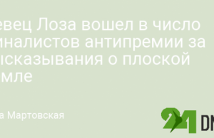 Певец Лоза вошел в число финалистов антипремии за высказывания о плоской Земле