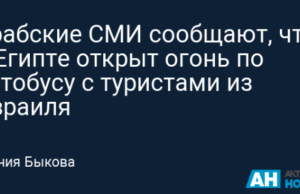 Арабские СМИ сообщают, что в Египте открыт огонь по автобусу с туристами из Израиля