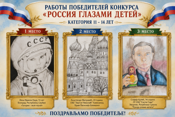 В Сербии подвели итоги конкурса детских рисунков «Россия глазами детей» В Сербии подвели итоги конкурса детских рисунков «Россия глазами детей»